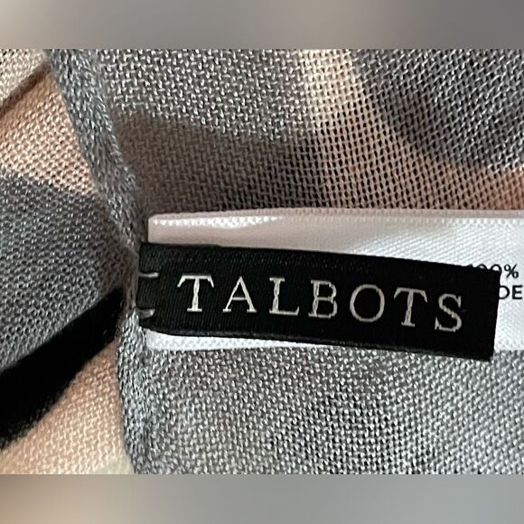 NEW! Talbots, Pink, Black, Gray & White, Soft, Flowy, Viscose Scarf. One Size. - Picture 3 of 4